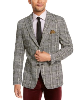 Tallia - Men's Slim-Fit Black/White Plaid Dinner Jacket