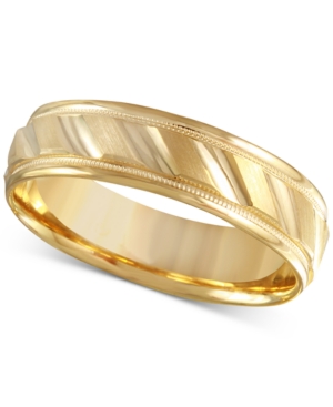 image of Men-s Brushed & Milgrain Band in 14k Gold
