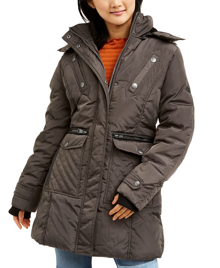 XOXO Trendy Juniors' FauxFurTrim Hooded Puffer Coat & Reviews Coats