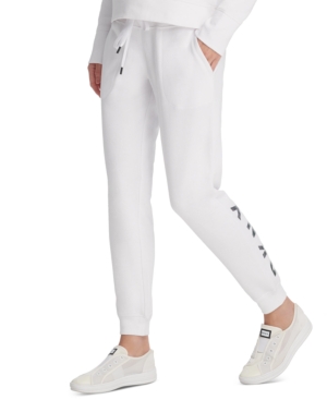 Dkny Sport Sparkle-logo Joggers In White