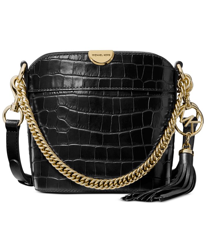 Michael Kors Embossed Leather Bucket Crossbody & Reviews - Handbags &  Accessories - Macy's