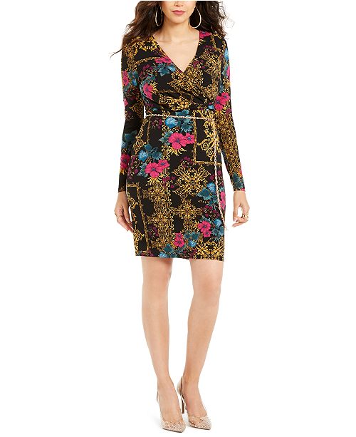 Thalia Sodi Printed Surplice Sheath Dress Created For Macy S