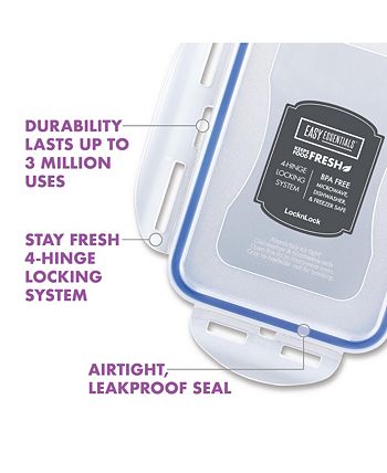 Lock n Lock - Easy Essentials™ Square 41-Oz. Food Storage Container, Set of 4