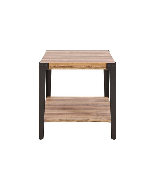 Danya B Modern Industrial End Side Table In Distressed Wood