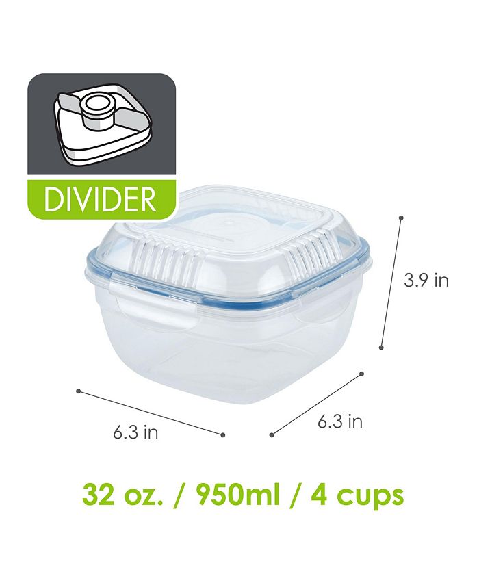 Lock n Lock Easy Essentials 32Oz. On the Go Meals Salad Bowl with Tray