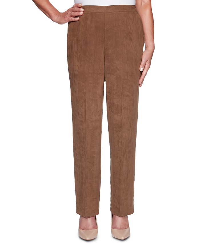 Alfred Dunner Petite Walnut Grove Faux-Suede Pants - Macy's