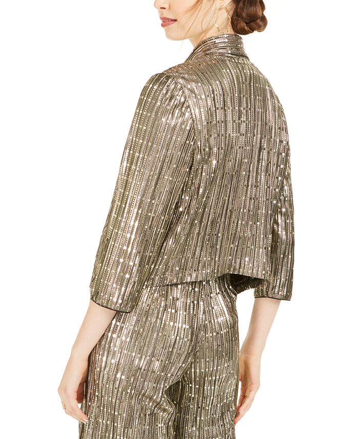 Donna Ricco Draped Metallic Bolero Jacket Macy's