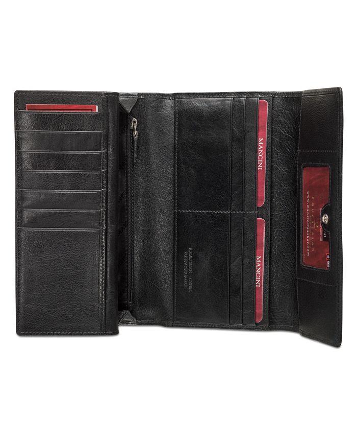 Mancini Equestrian-2 Collection RFID Secure Trifold Checkbook Wallet ...