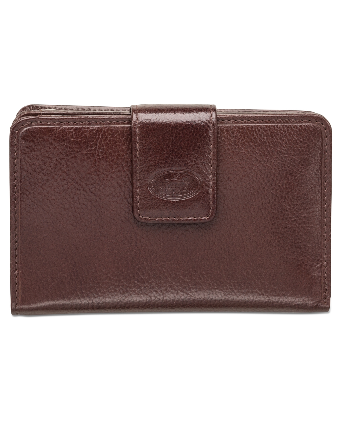 Equestrian-2 Collection Rfid Secure Medium Clutch Wallet - Brown