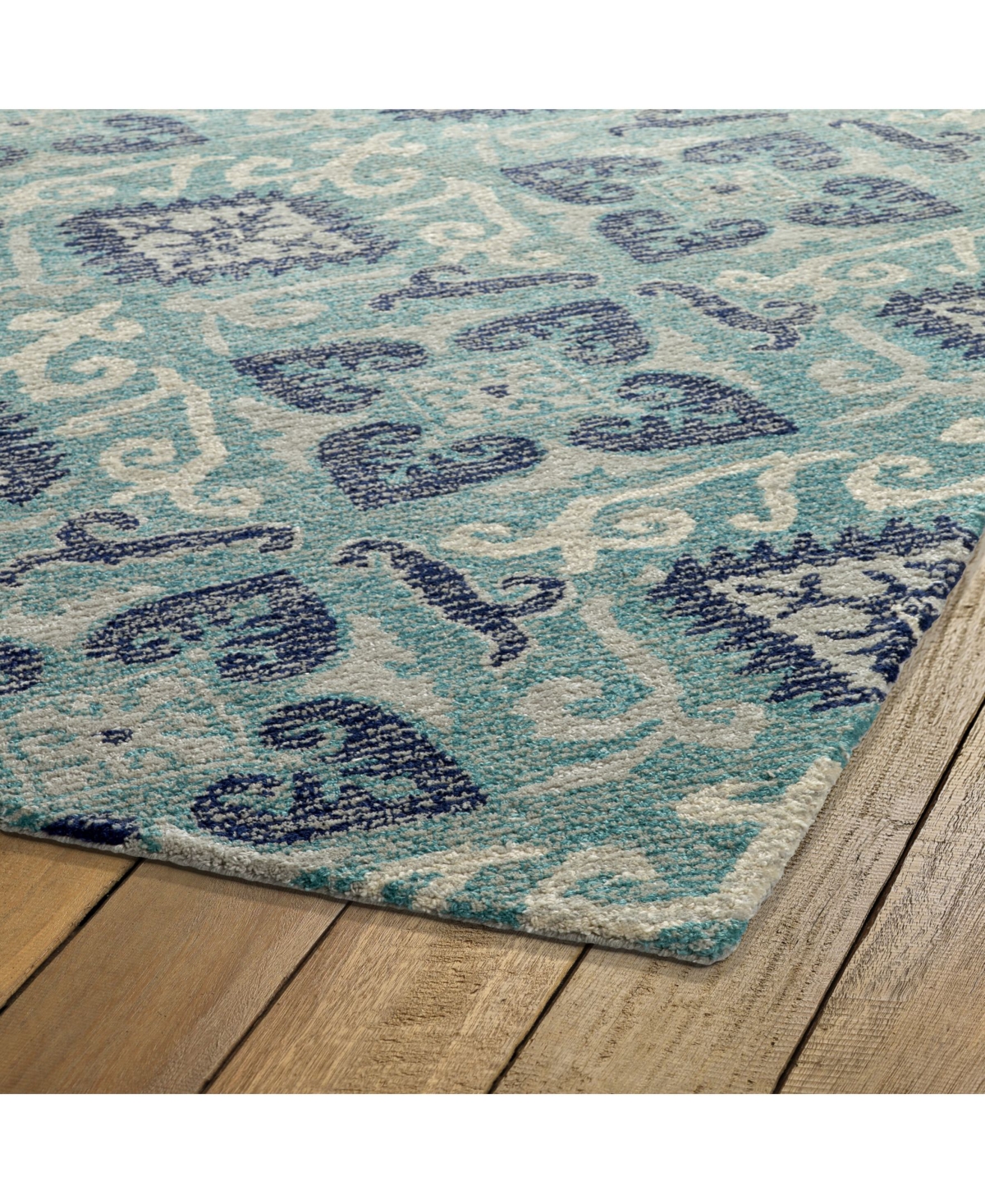Kaleen Weathered WTR03-91Outdoor Area Rug - Teal