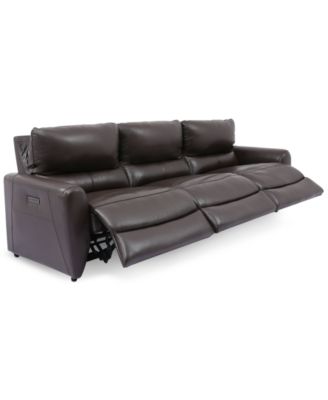 Danvors 3-Pc. Leather Sectional Sofa with 3 Power Recliners and Power Headrests 
