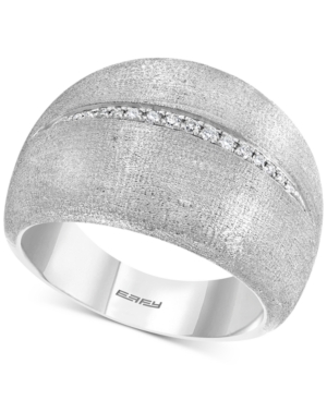 image of Effy Diamond Satin Finish Statement Ring (1/20 ct. t.w.) in Sterling Silver