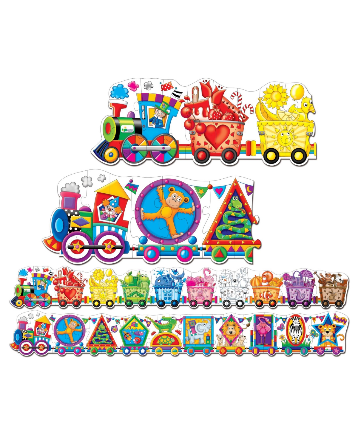 The Learning Journey Kids' Puzzle Doubles- Giant Colors And Shapes Train Floor Puzzles In Multi