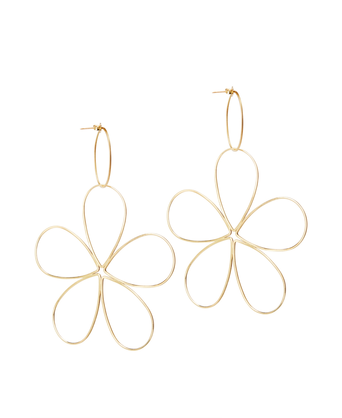 Space Flower Earrings - Gold