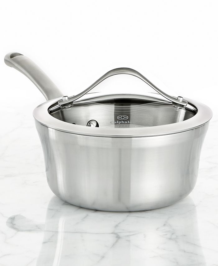Calphalon Contemporary Stainless Steel 1.5 Qt. Covered Saucepan - Macy's