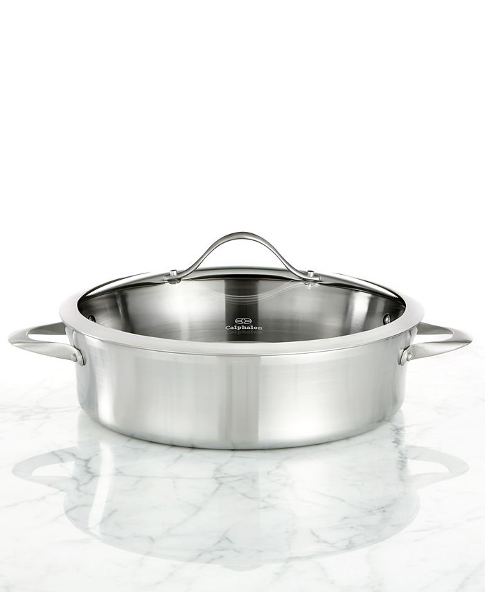 Calphalon Contemporary Stainless Steel 5 Qt. Covered Sauteuse - Macy's