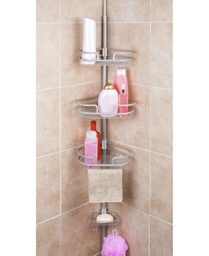 Richards Homewares ESatin Steel Tension Shower Caddy Macy's