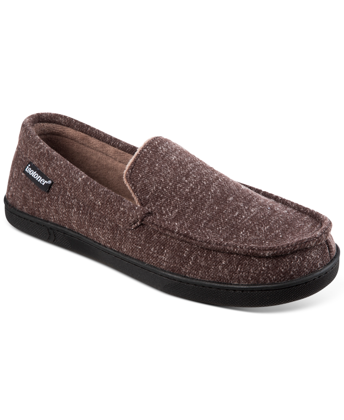 Men's Preston Heather Knit Moccasin Slippers - Navy Blue