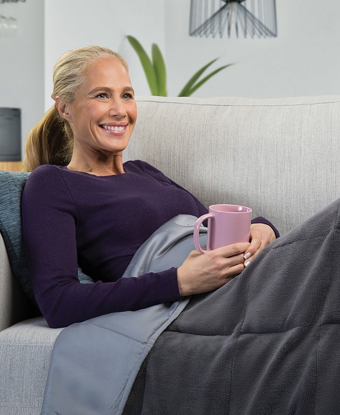 Sharper Image Calming Comfort Reversible Cooling 12lb Weighted Blanket