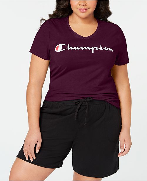 Champion Plus Size Logo T Shirt Reviews Tops Plus Sizes