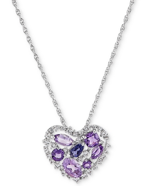 image of Amethyst (1-1/5 ct. t.w.) & Iolite (1/5 ct. t.w.) Open Heart 18