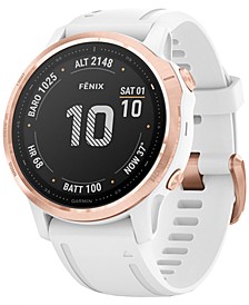 Unisex Fenix 6S Pro White Silicone Strap Smart Watch 30.4mm