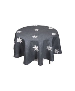 Xia Home Fashions Glisten Snowflake Embroidered Christmas Round Tablecloth 70