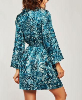 iCollection Ultra Soft Print Wrap Robe Lingerie, Online Only 