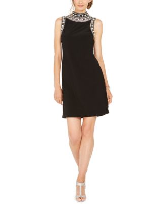 Calvin klein black store dress with pearl neckline