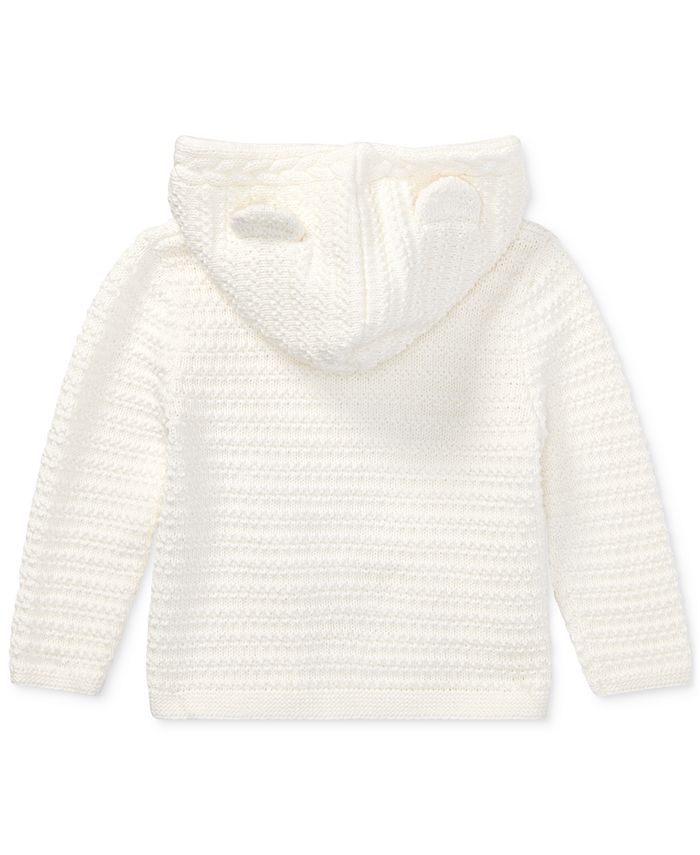 Polo Ralph Lauren Baby Girls BearHood Cotton Cardigan & Reviews