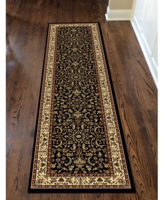 CLOSEOUT! 1318/1523/BLACK Navelli Black 2'2" x 8' Runner Rug