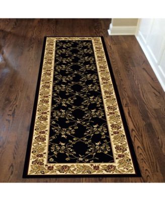 CLOSEOUT! 1427/1724/BLACK Navelli Black 2'2" x 8' Runner Rug