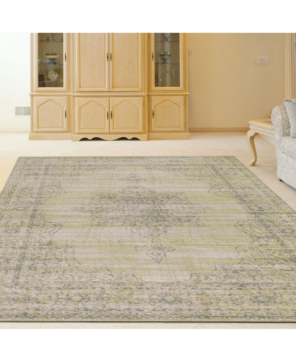 Closeout! Km Home 3563/0012/Beige Cantu Beige 7'10" x 10'6" Area Rug