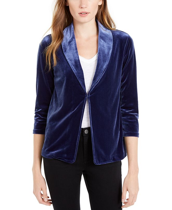 Maison Jules 3/4Sleeve Velvet Blazer, Created for Macy's & Reviews