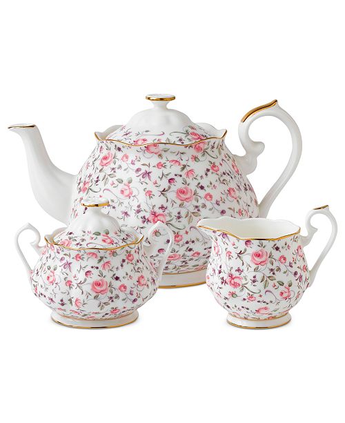 Royal Albert Rose Confetti 3Piece Tea Set & Reviews Fine China Macy's