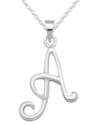 Capital Initial Pendant in Sterling Silver - E