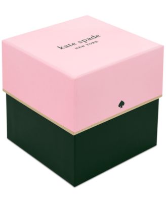 kate spade new york Women's Park Row Black & White Spade Flower Silicone Strap Watch 34mm 