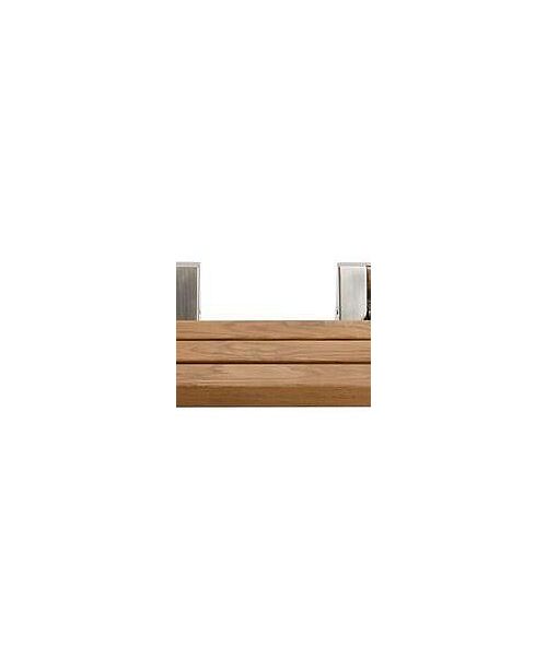 Alfi Brand Brushed Nickel 16 Folding Teak Wood Shower Seat Bench