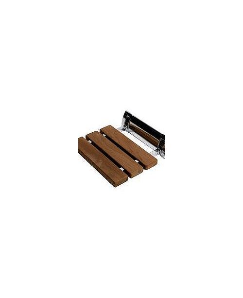 Alfi Brand Polished Chrome 14 Folding Teak Wood Shower Seat Bench