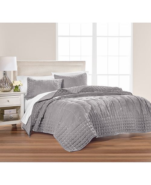 Martha Stewart Collection Tufted Velvet Full/Queen Quilt, Created for