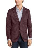 Nautica Men's Modern-Fit Faux-Suede Sport Coat - Burgundy