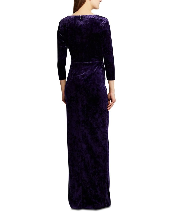 Lauren Ralph Lauren Floor-Length Velvet Dress - Macy's
