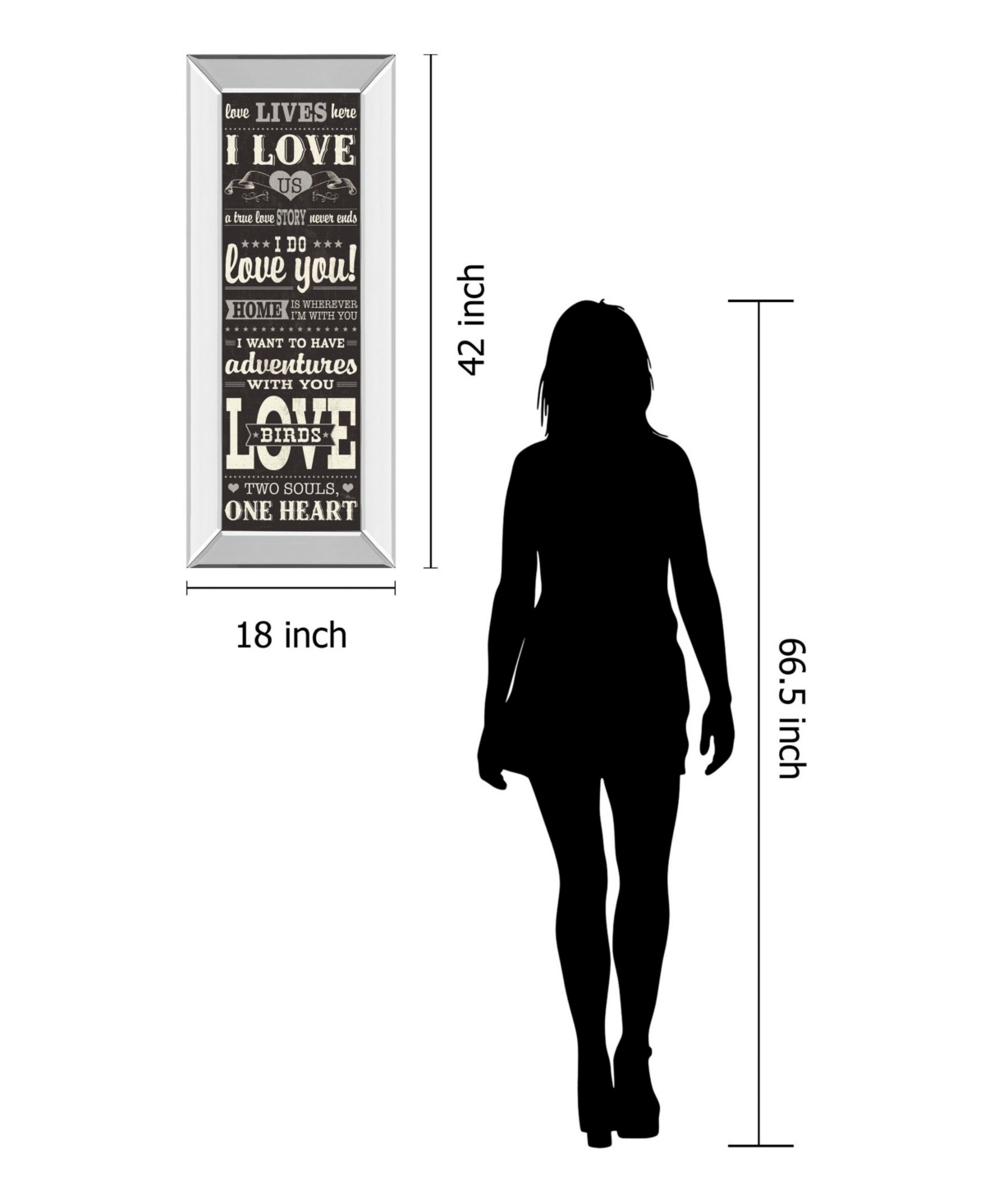 Classy Art L-o-v-e Ill by Pela Studio Mirror Framed Print Wall Art - 18