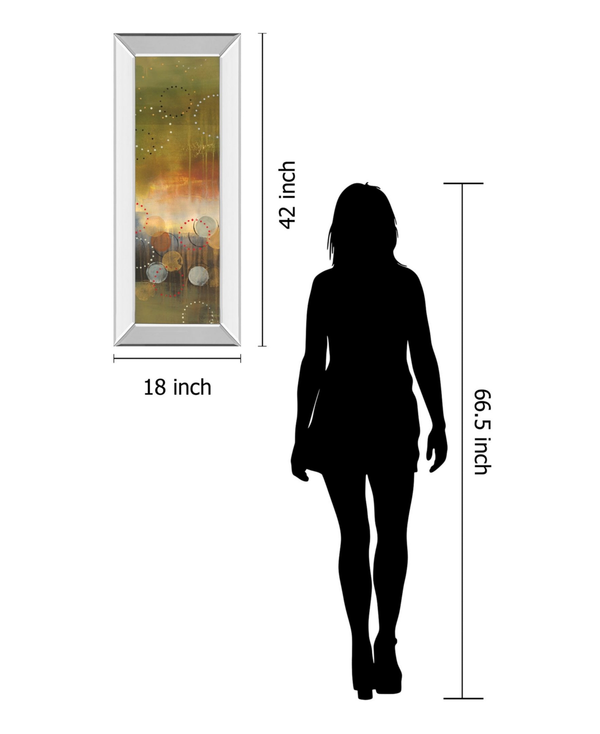 Classy Art Circles Panel I by Jeni Lee Mirror Framed Print Wall Art - 18