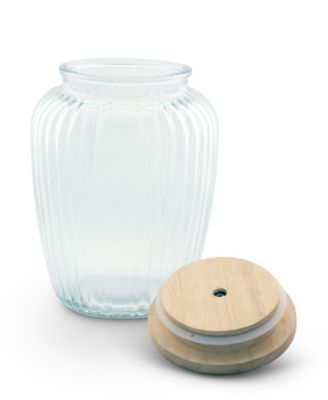 Canister Glass for Kitchen with Rubber Airtight Seal for Food Storage Grape Pattern Knob