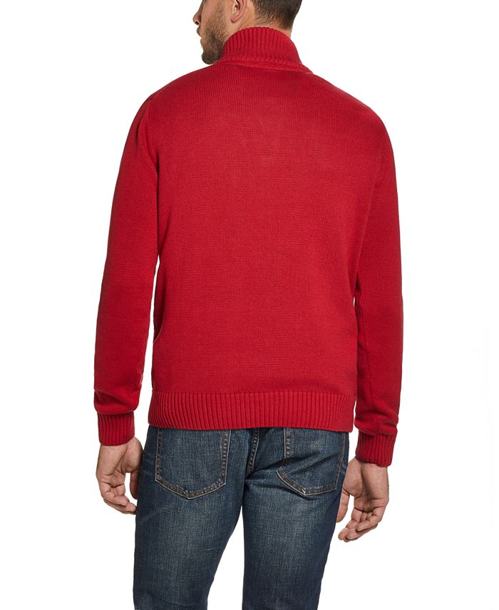 Weatherproof Vintage Men's QuarterZip Buffalo Plaid Sweater Macy's