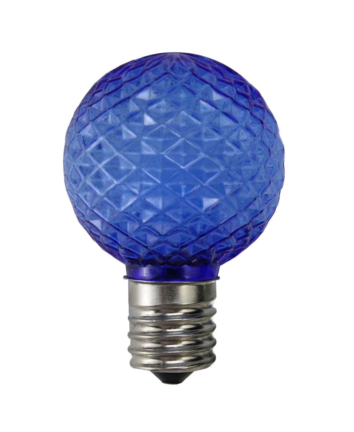 Northlight Pack of 25 LedFaceted G40 Globe Christmas Replacement Light Bulbs - Blue