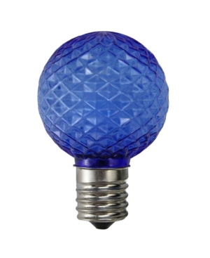 Northlight Pack Of 25 Led Blue Faceted G40 Globe Christmas Replacement Light Bulbs