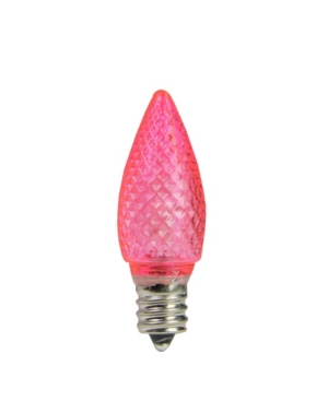 Northlight Pack Of 25 Faceted Led C7 Pink Christmas Replacement Bulbs