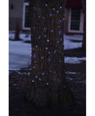 2' x 8' Blue Mini Tree Trunk Wrap Christmas Net Lights - Brown Wire